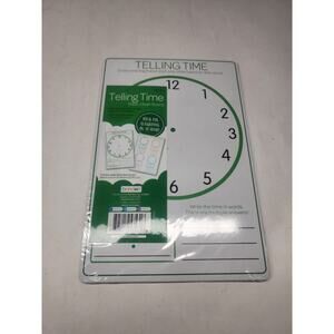 Dry Erase Clock Learn Tell Time Practice Writable Sturdy Board Double Sided
